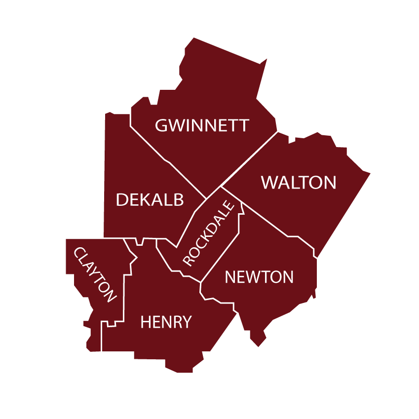 GA Commercial Cleaning Service area map - Rockdale County commercial cleaning and other counties