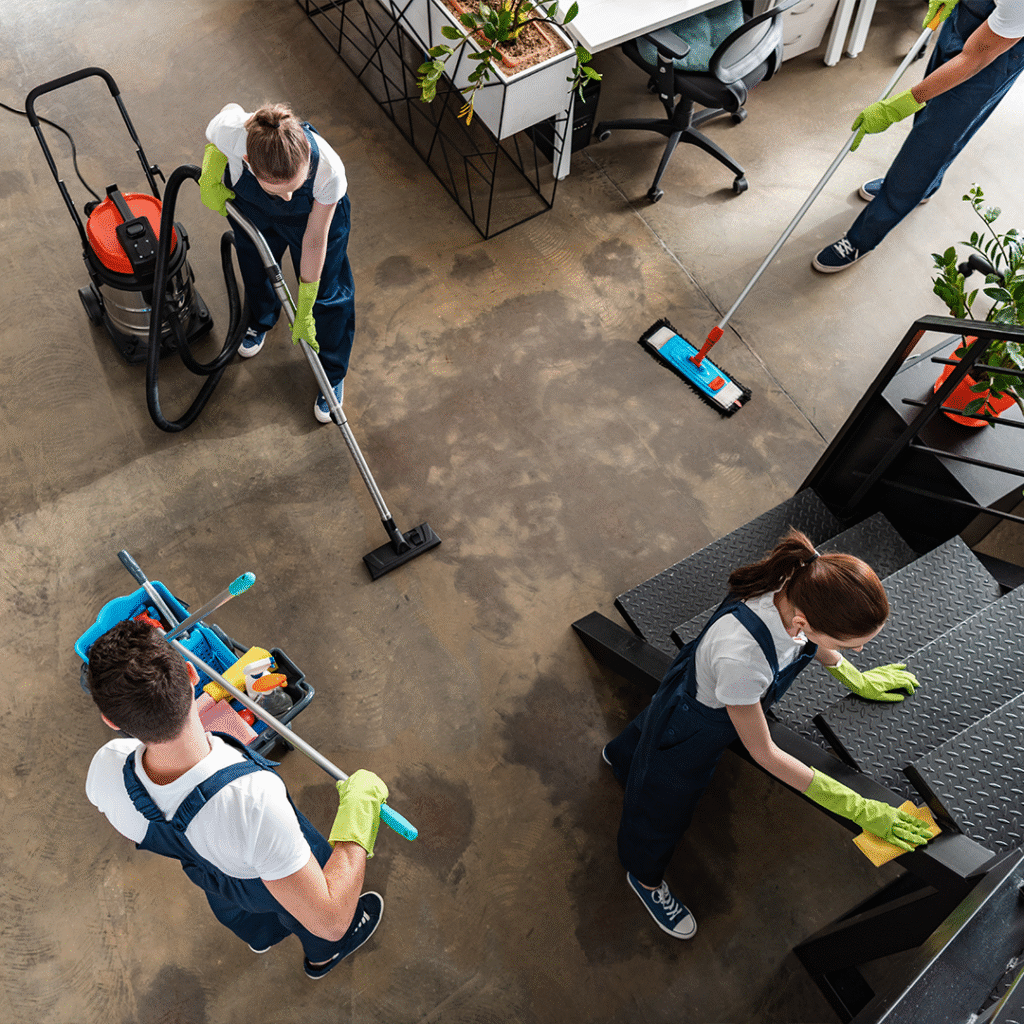 Conyers janitorial service commercial cleaning team cleaning an office